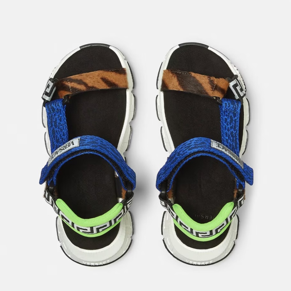 NWT VERSACE UPCYCLE TRIGRECA KIDS SANDALS Sz EU 34